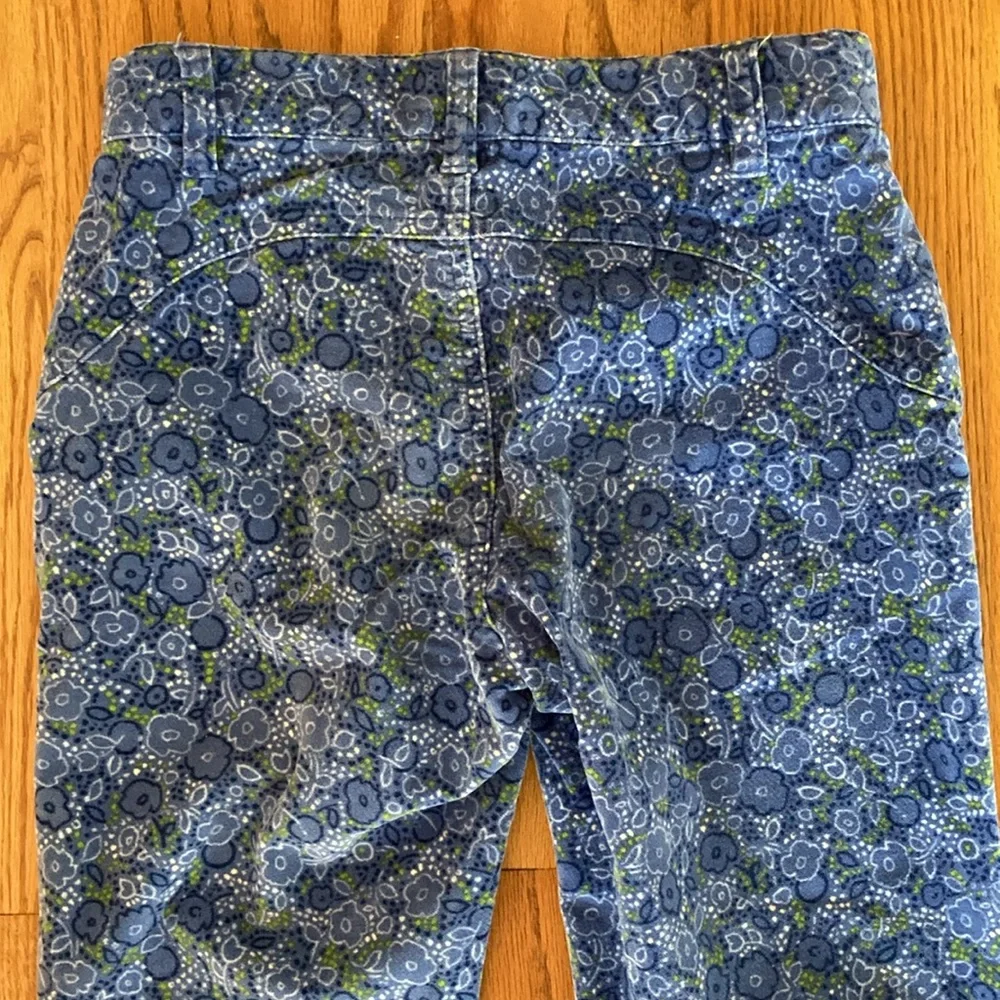 Gap Stretch Blue Floral Velvet Flare Pants